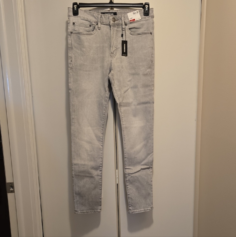 Express Men's Stone Gray Skinny Jeans